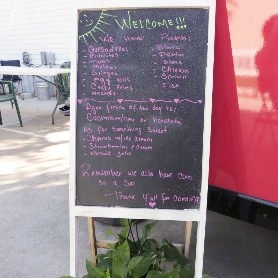 Chalk Board La Reina Daily Menu